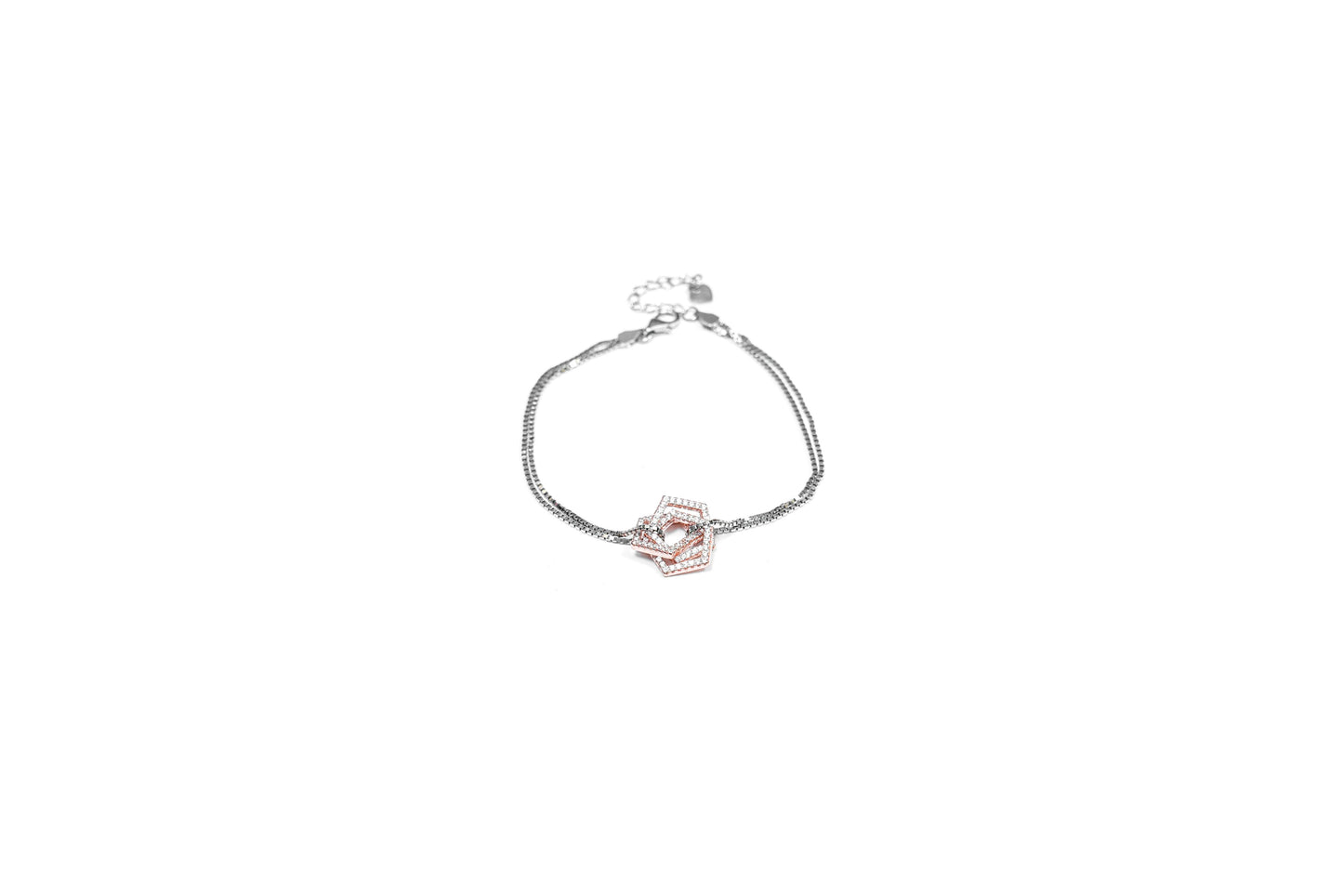 Interlocking Pentagon Link Bracelet