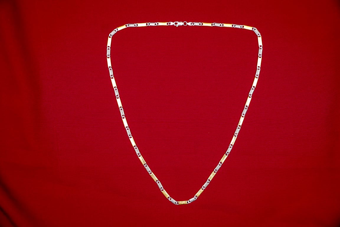 Two-Tone Rectangular Link Chain-925 Sterling Silver-ERAYA Jewellery