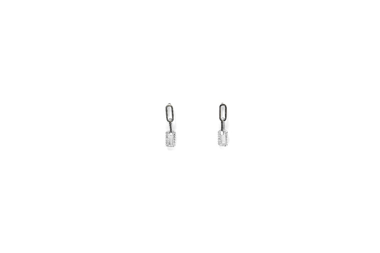 Silver Linked Drop Earrings-925 Sterling Silver-ERAYA Jewellery