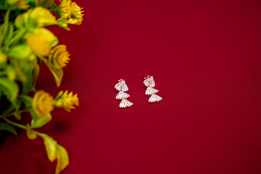 Triangle Cluster Stud Earrings-925 Sterling Silver-ERAYA Jewellery