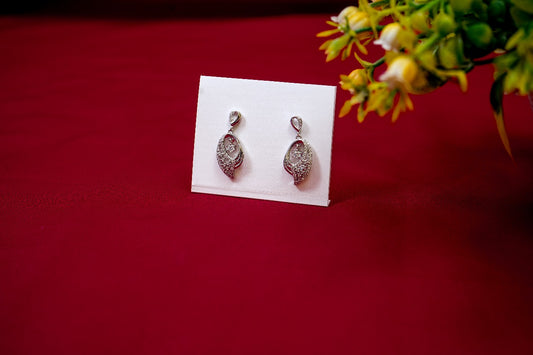 Ornate Floral Drop Earrings-925 Sterling Silver-ERAYA Jewellery