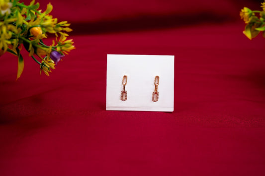 Rose-Gold toned Link Drop Earrings-925 Sterling Silver-ERAYA Jewellery