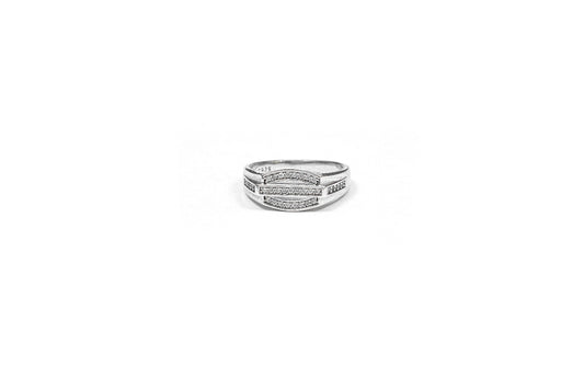 Tiered Crystal Silver Ring-925 Sterling Silver-ERAYA Jewellery