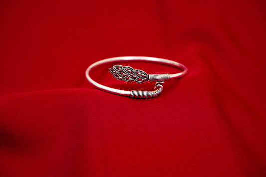 Oxidized Silver Peacock Kada-925 Sterling Silver-ERAYA Jewellery