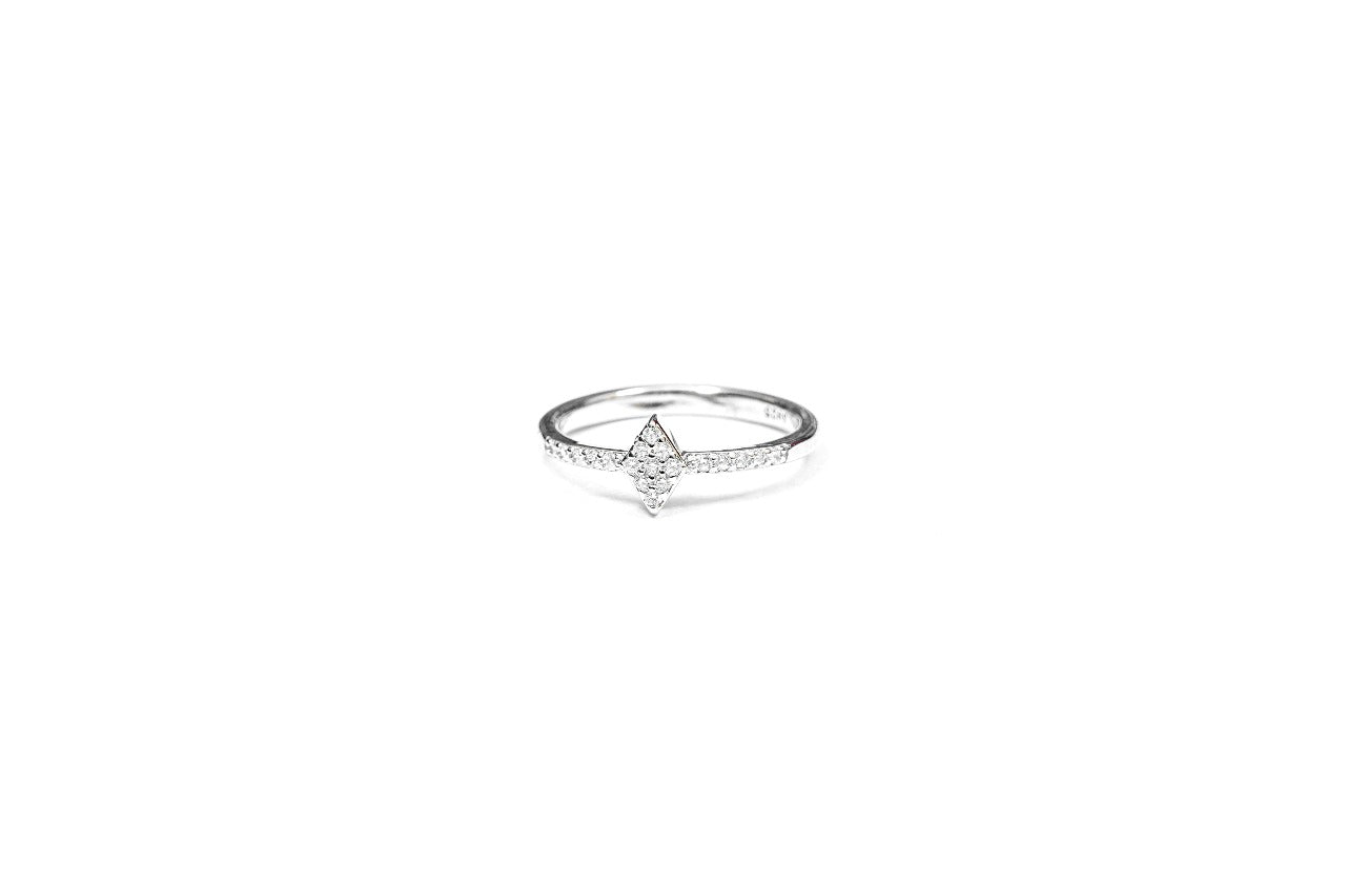 Diamond Shaped Solitaire Ring-925 Sterling Silver-ERAYA Jewellery