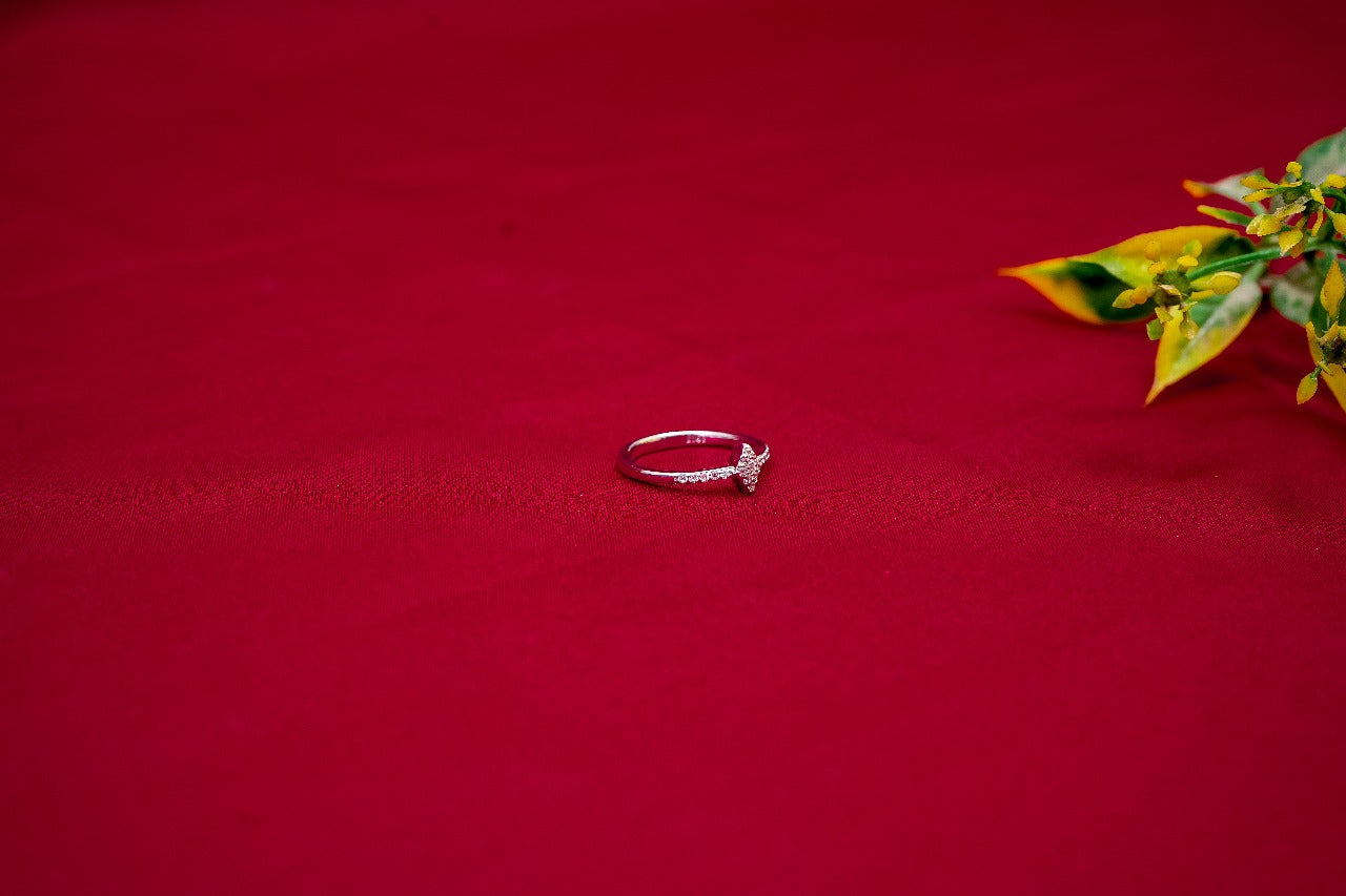 Diamond Shaped Solitaire Ring-925 Sterling Silver-ERAYA Jewellery