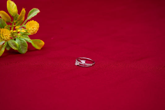 Double Stone Crystal Ring-925 Sterling Silver-ERAYA Jewellery