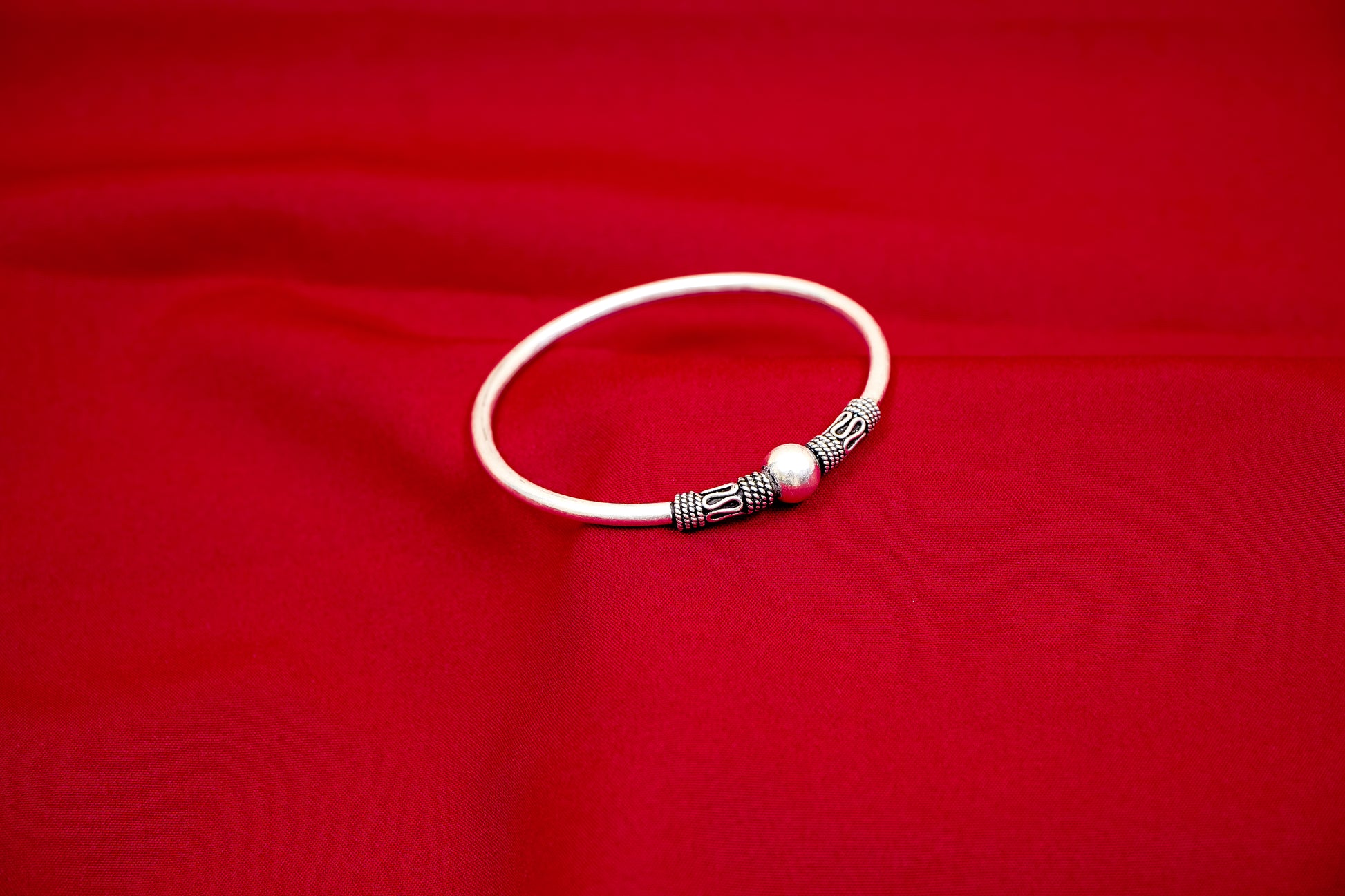Oxidized Silver Cuff Kada-925 Sterling Silver-ERAYA Jewellery