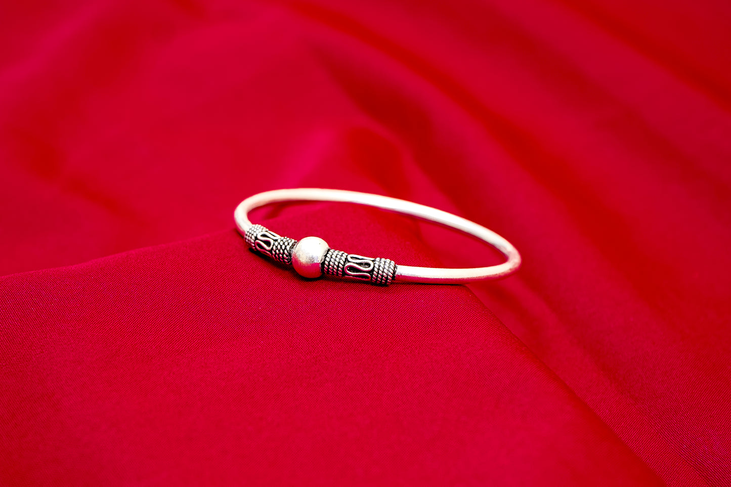 Oxidized Silver Cuff Kada-925 Sterling Silver-ERAYA Jewellery