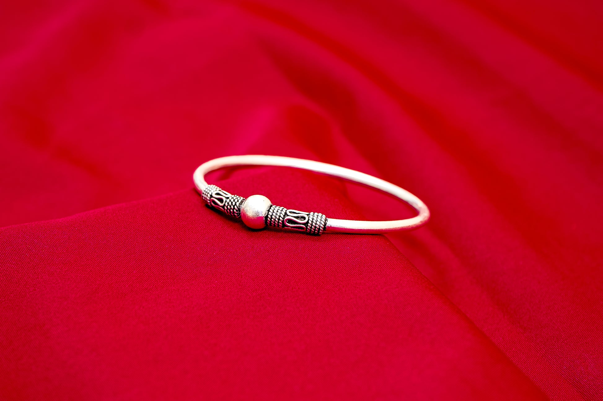 Oxidized Silver Cuff Kada-925 Sterling Silver-ERAYA Jewellery