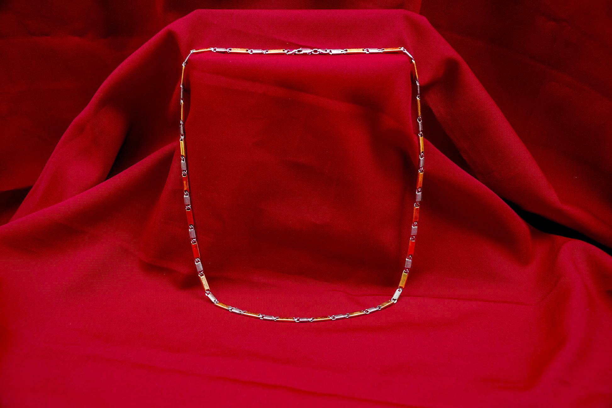 Two-Tone Rectangular Link Chain-925 Sterling Silver-ERAYA Jewellery