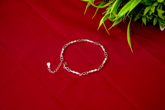 Crystal Bar & Silver Link Bracelet-925 Sterling Silver-ERAYA Jewellery