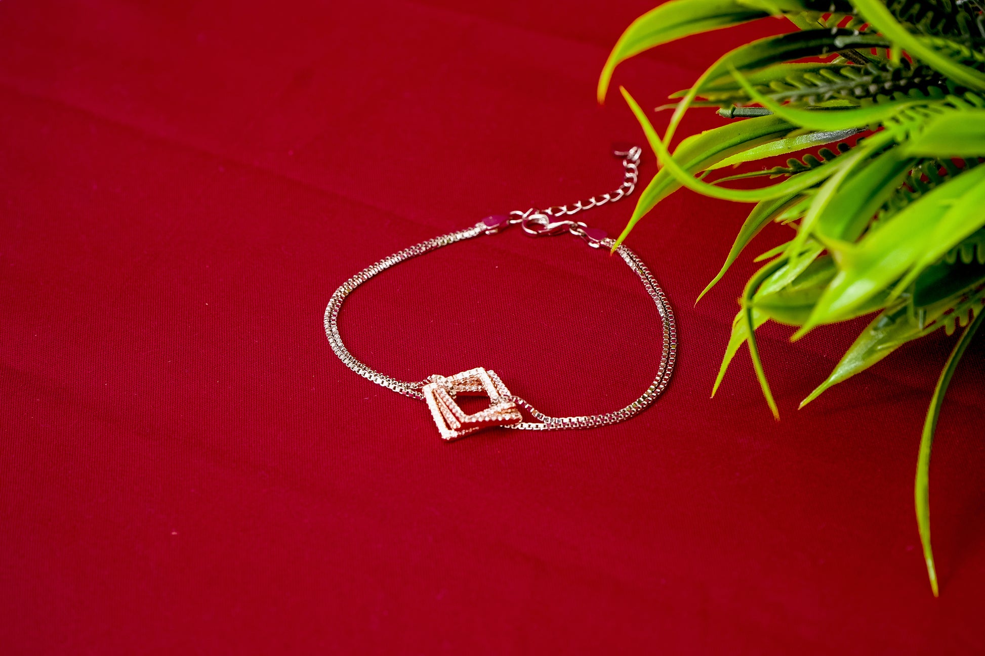 Interlocking Square Link Bracelet-925 Sterling Silver-ERAYA Jewellery