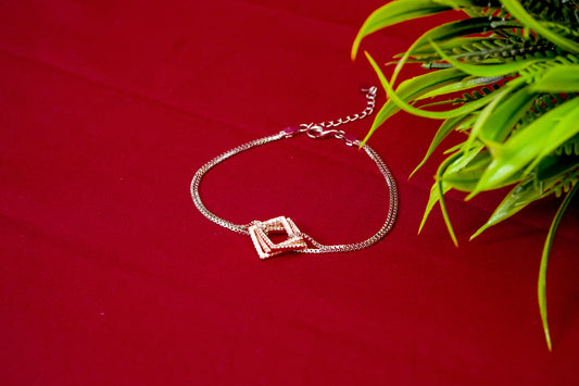 Interlocking Square Link Bracelet-925 Sterling Silver-ERAYA Jewellery