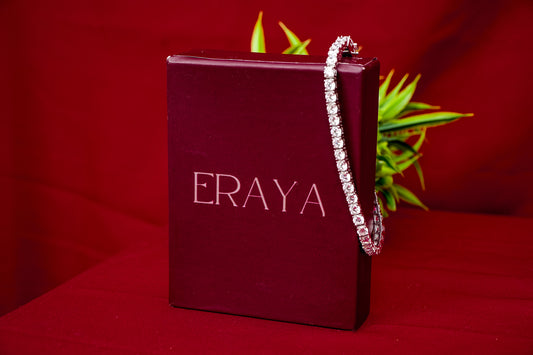 Square Cut Crystal Tennis Bracelet-925 Sterling Silver-ERAYA Jewellery