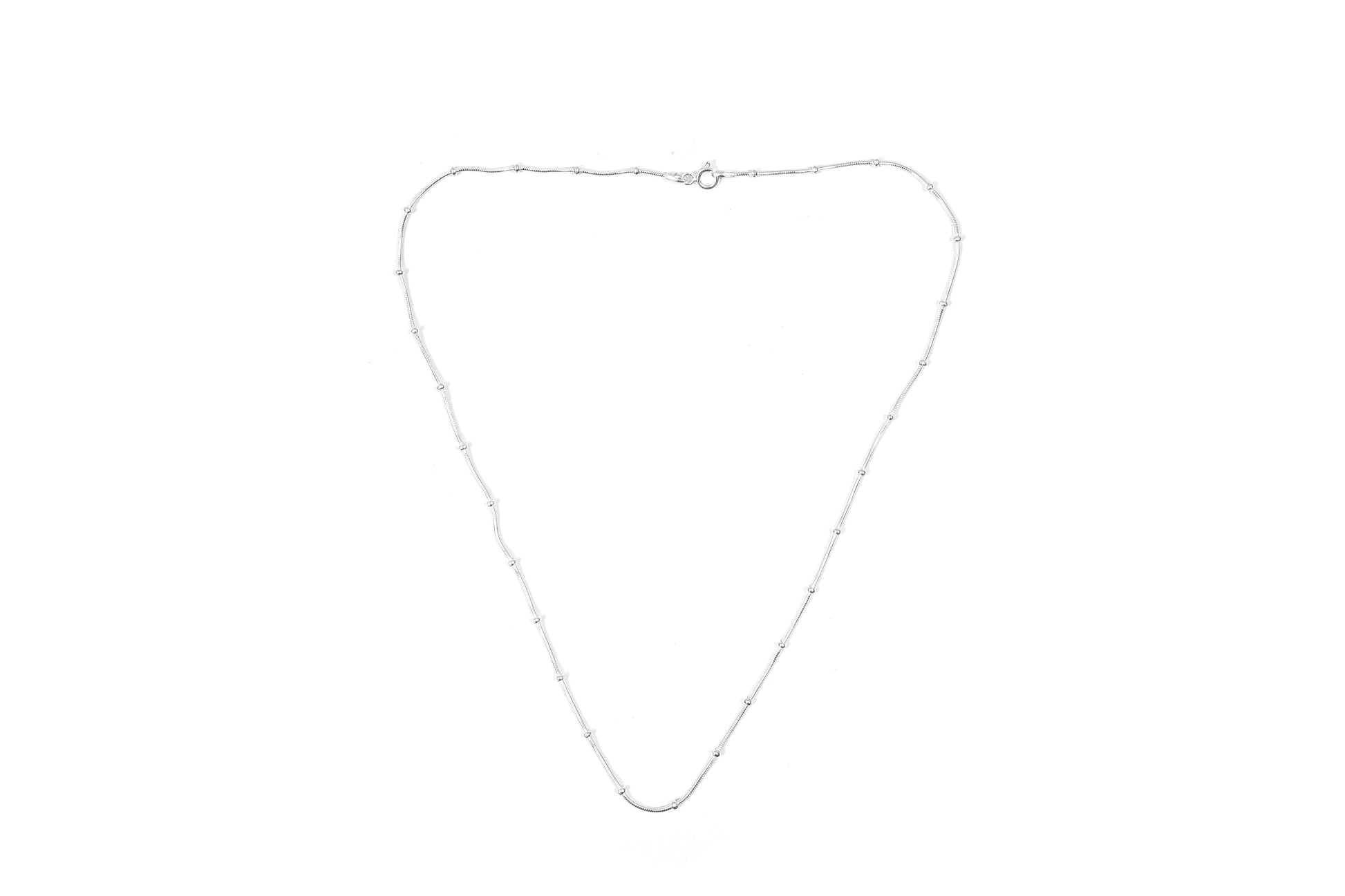 Silver Bead Station Snake Chain-925 Sterling Silver-ERAYA Jewellery