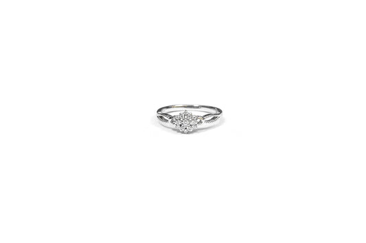 Floral Cluster Crystal Ring-925 Sterling Silver-ERAYA Jewellery