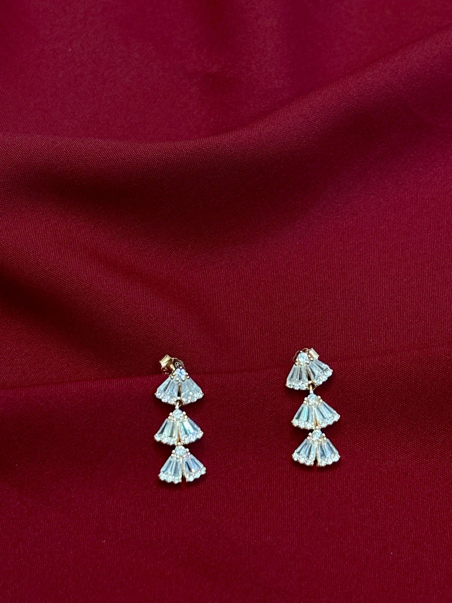 Triangle Cluster Stud Earrings - Eraya Jewellery
