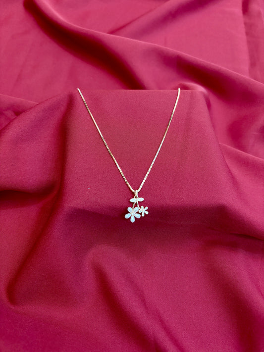 Delicate Floral Duo Pendant - Eraya Jewellery