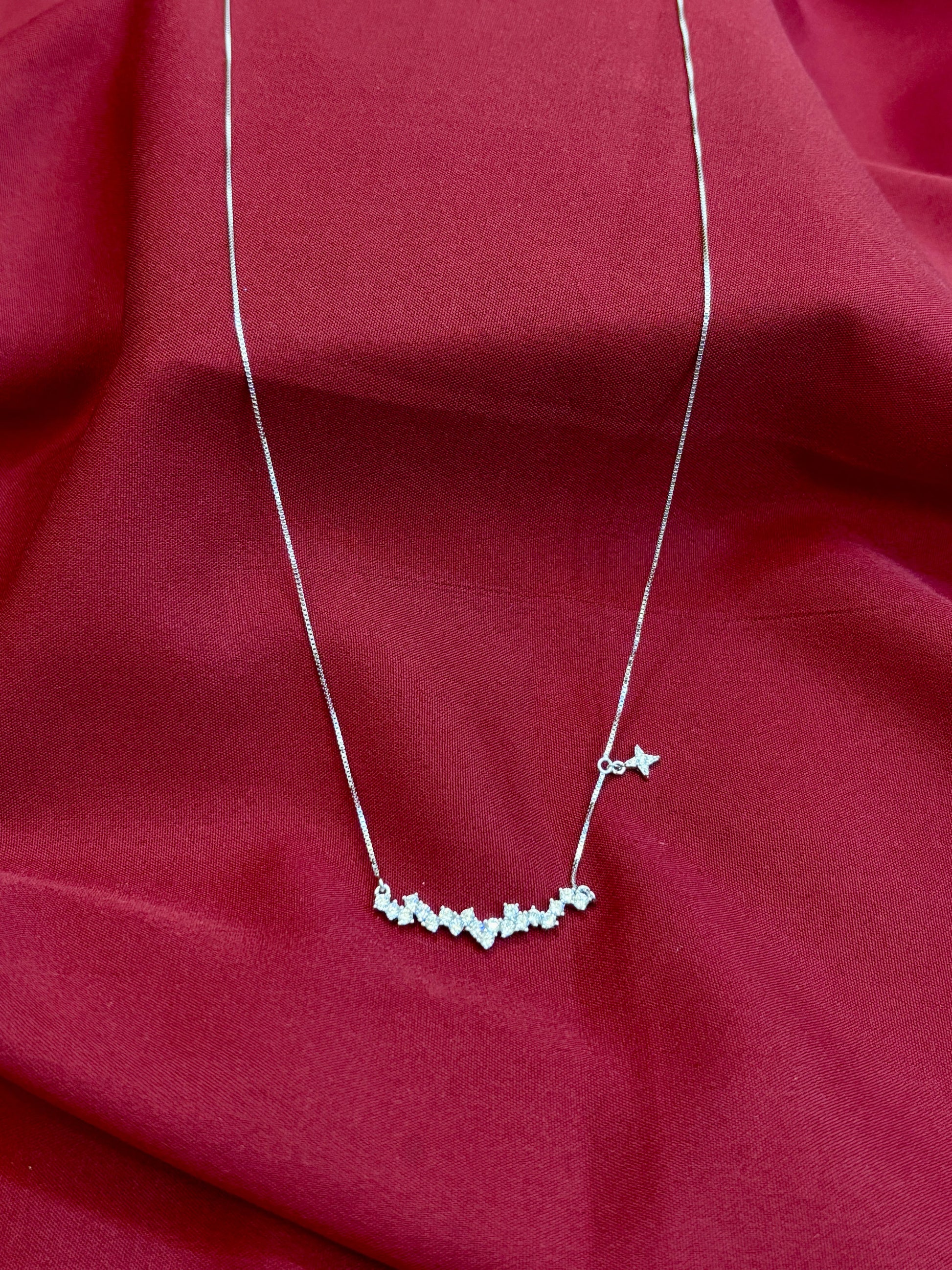 Crystal Bar Sparkle Silver Pendant - Eraya Jewellery