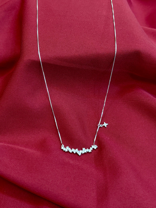 Crystal Bar Sparkle Silver Pendant - Eraya Jewellery