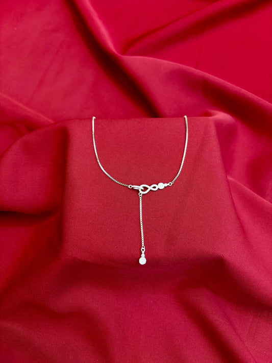 Infinity Knot Drop Silver Pendant - Eraya Jewellery