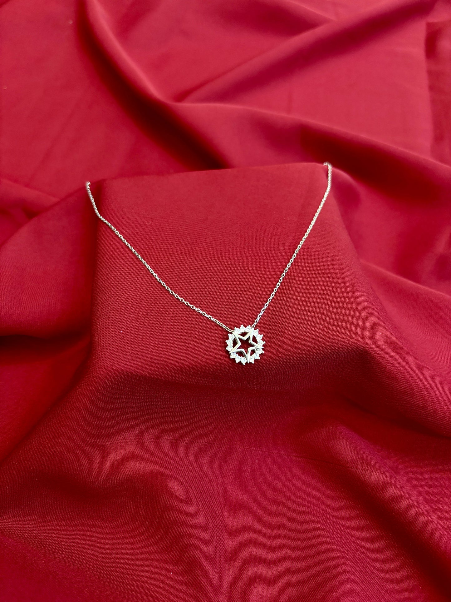 Starburst Crystal Silver Pendant - Eraya Jewellery