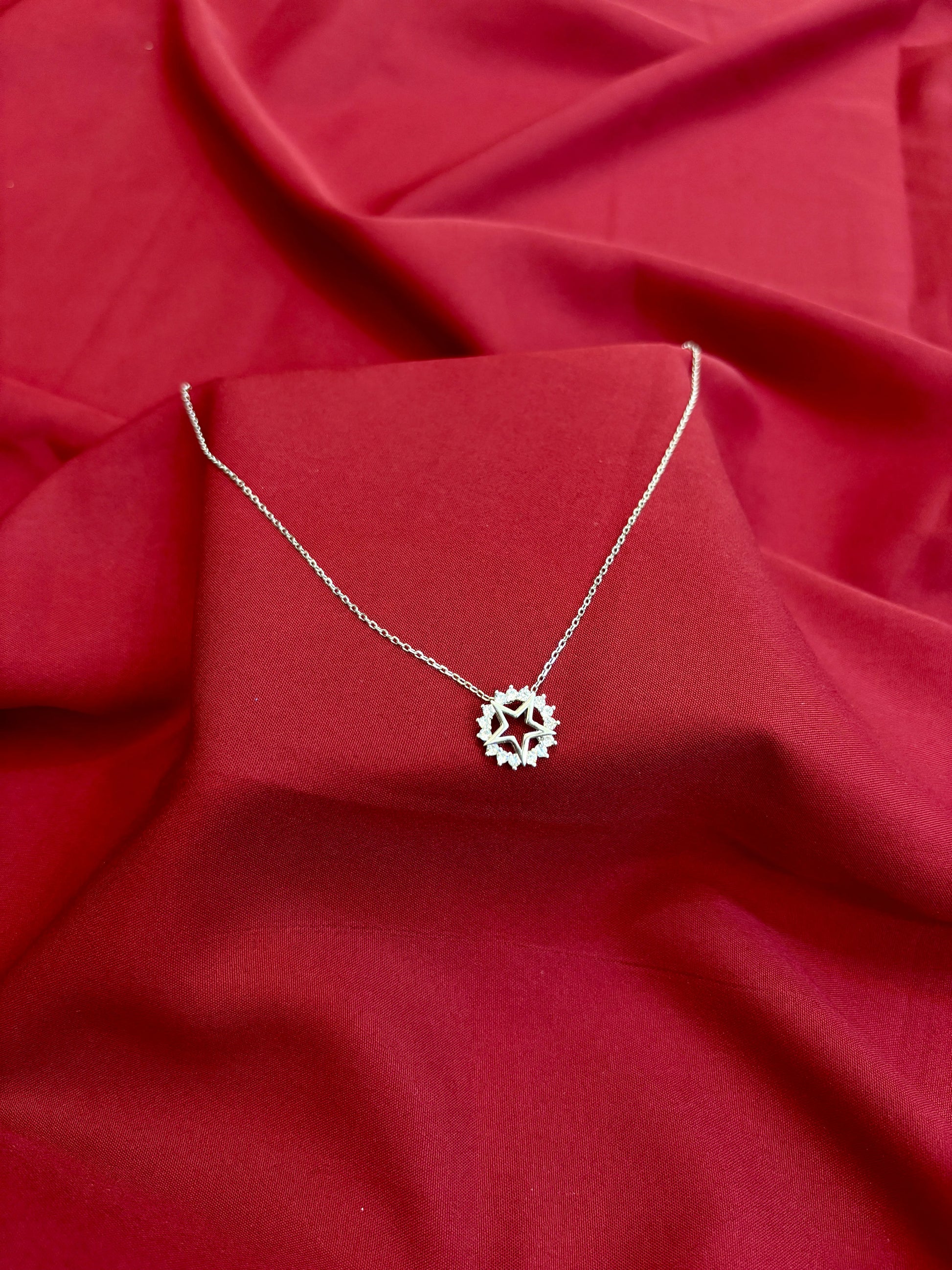 Starburst Crystal Silver Pendant - Eraya Jewellery