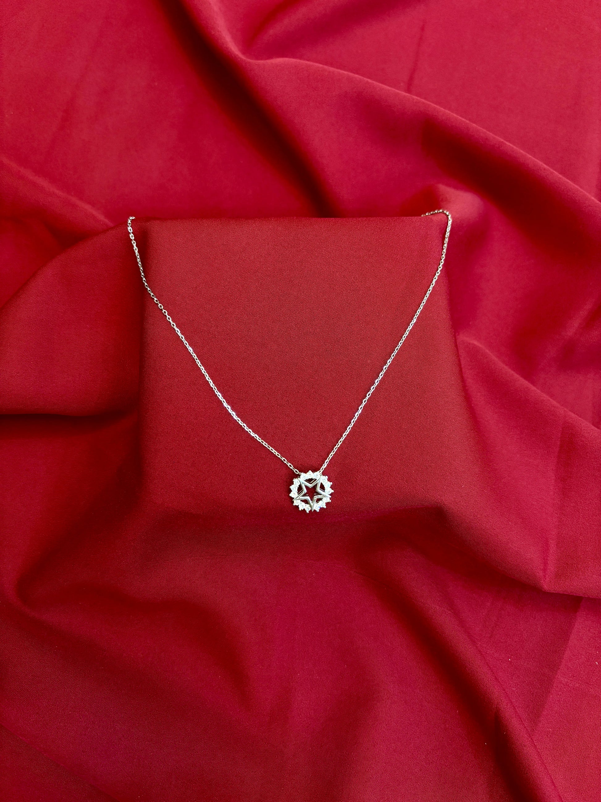 Starburst Crystal Silver Pendant - Eraya Jewellery