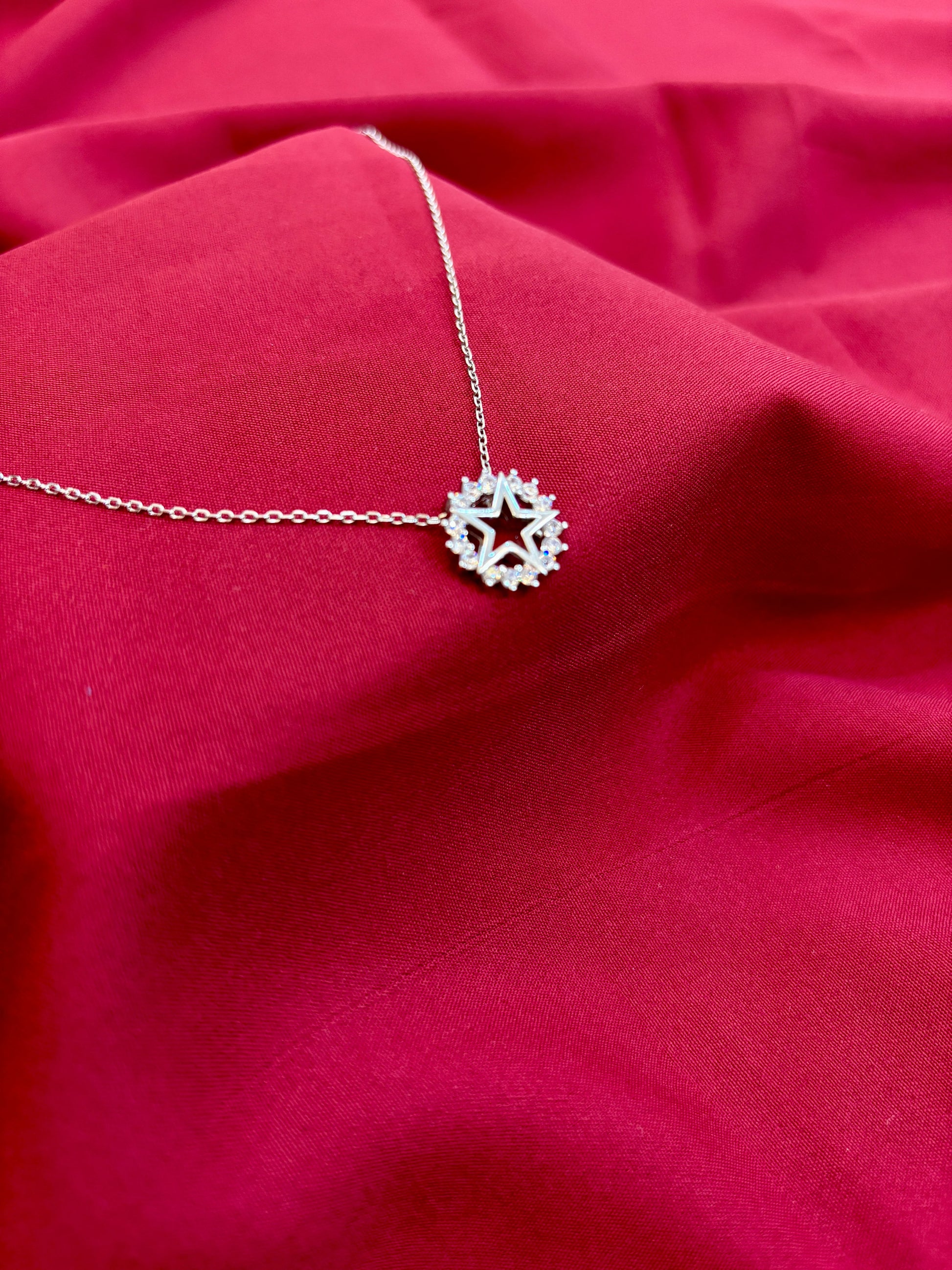 Starburst Crystal Silver Pendant - Eraya Jewellery