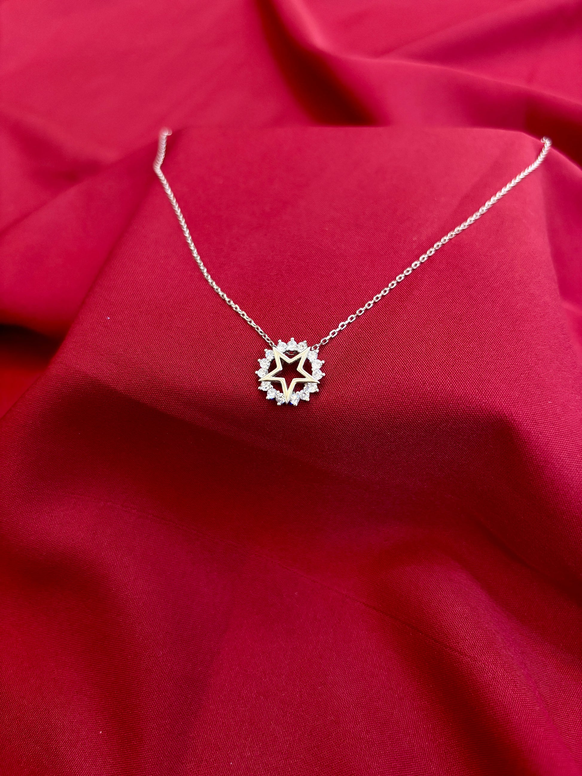 Starburst Crystal Silver Pendant - Eraya Jewellery