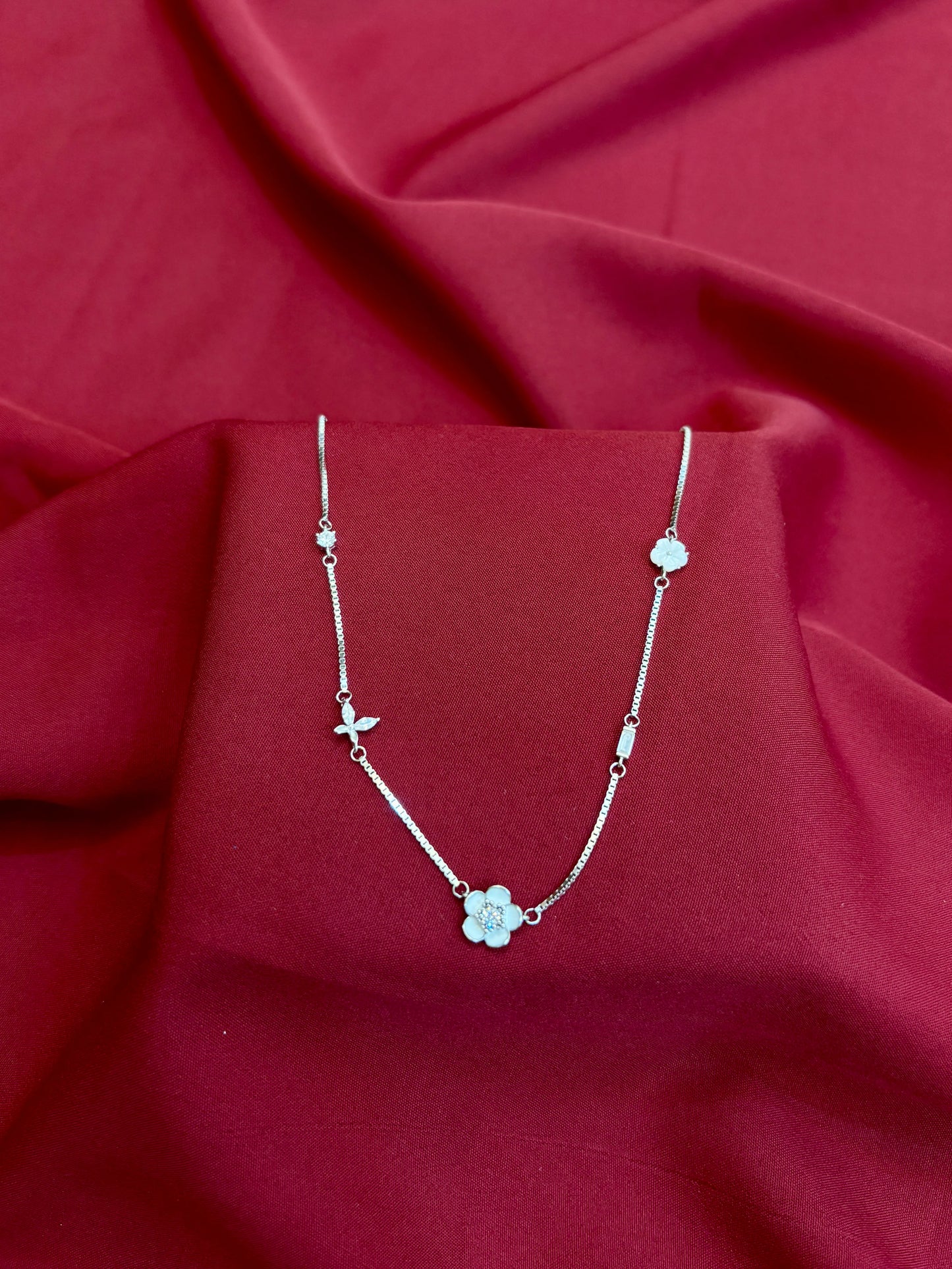 Floral Butterfly Silver Pendant - Eraya Jewellery