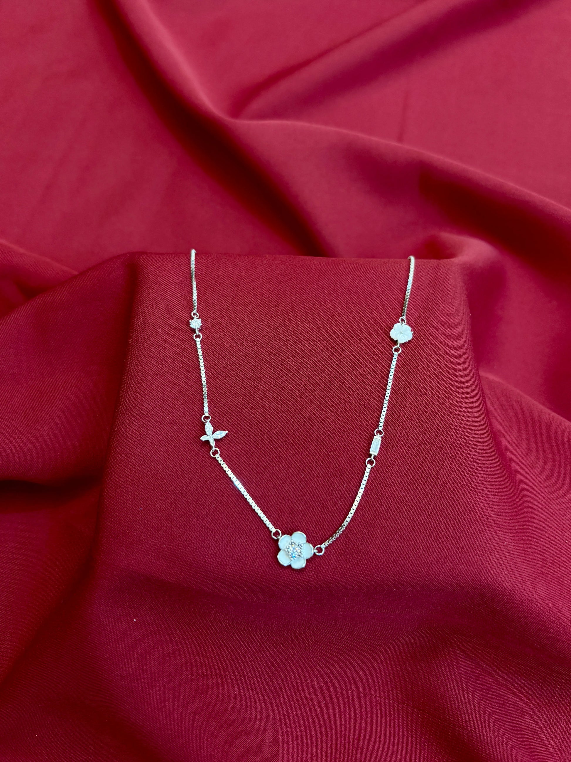 Floral Butterfly Silver Pendant - Eraya Jewellery