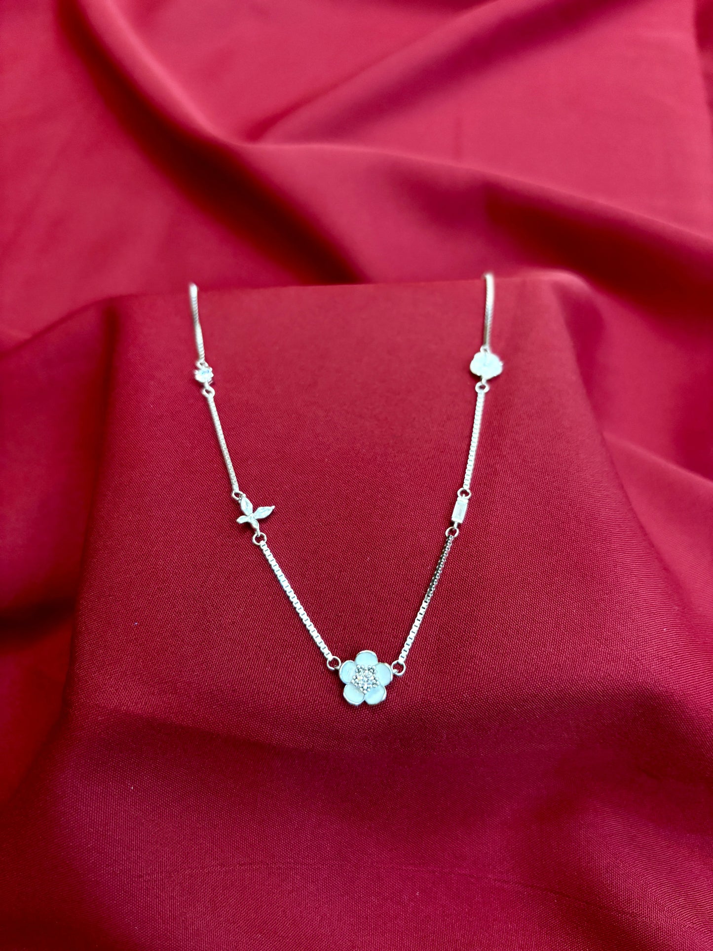 Floral Butterfly Silver Pendant - Eraya Jewellery