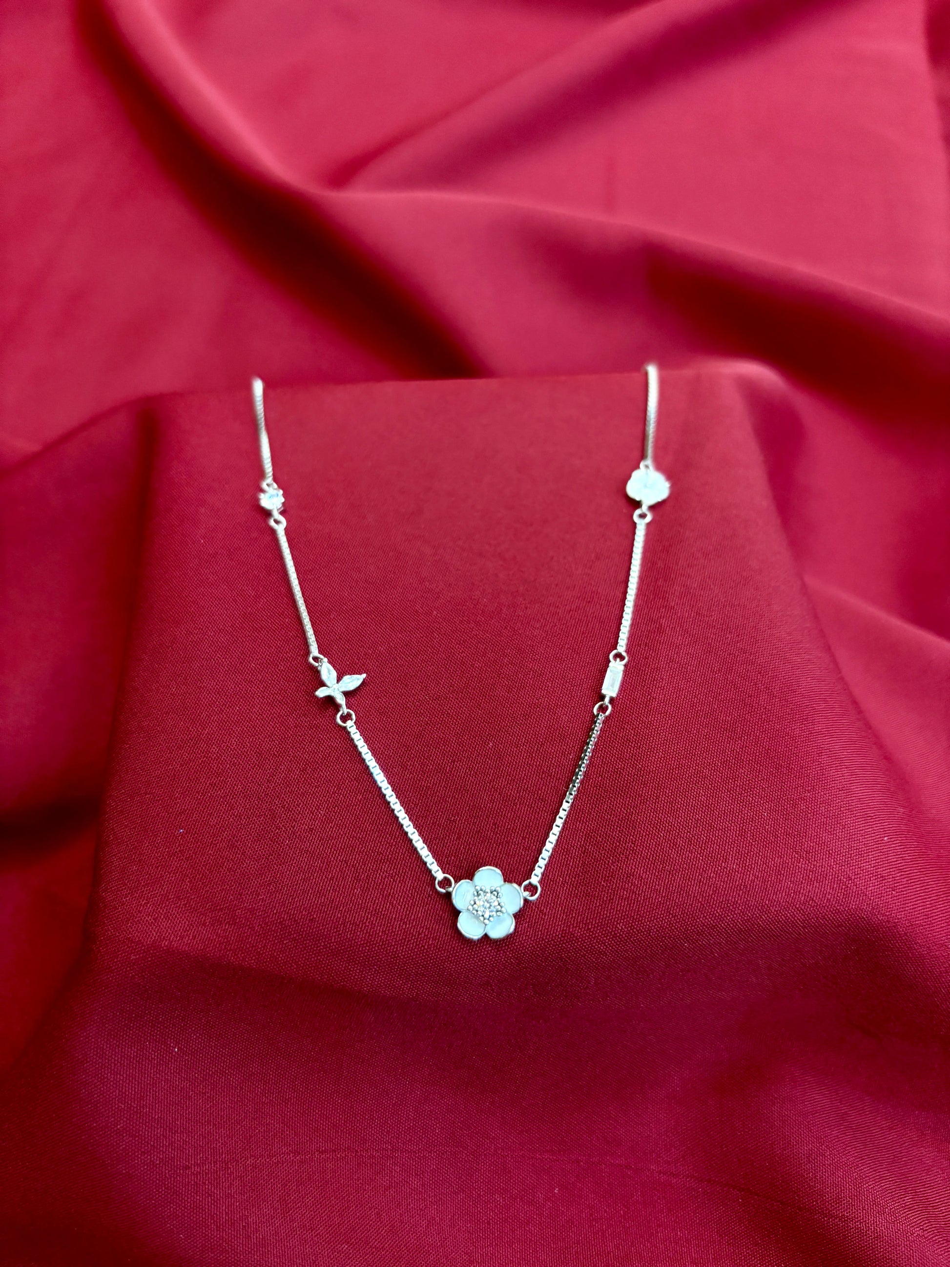 Floral Butterfly Silver Pendant - Eraya Jewellery