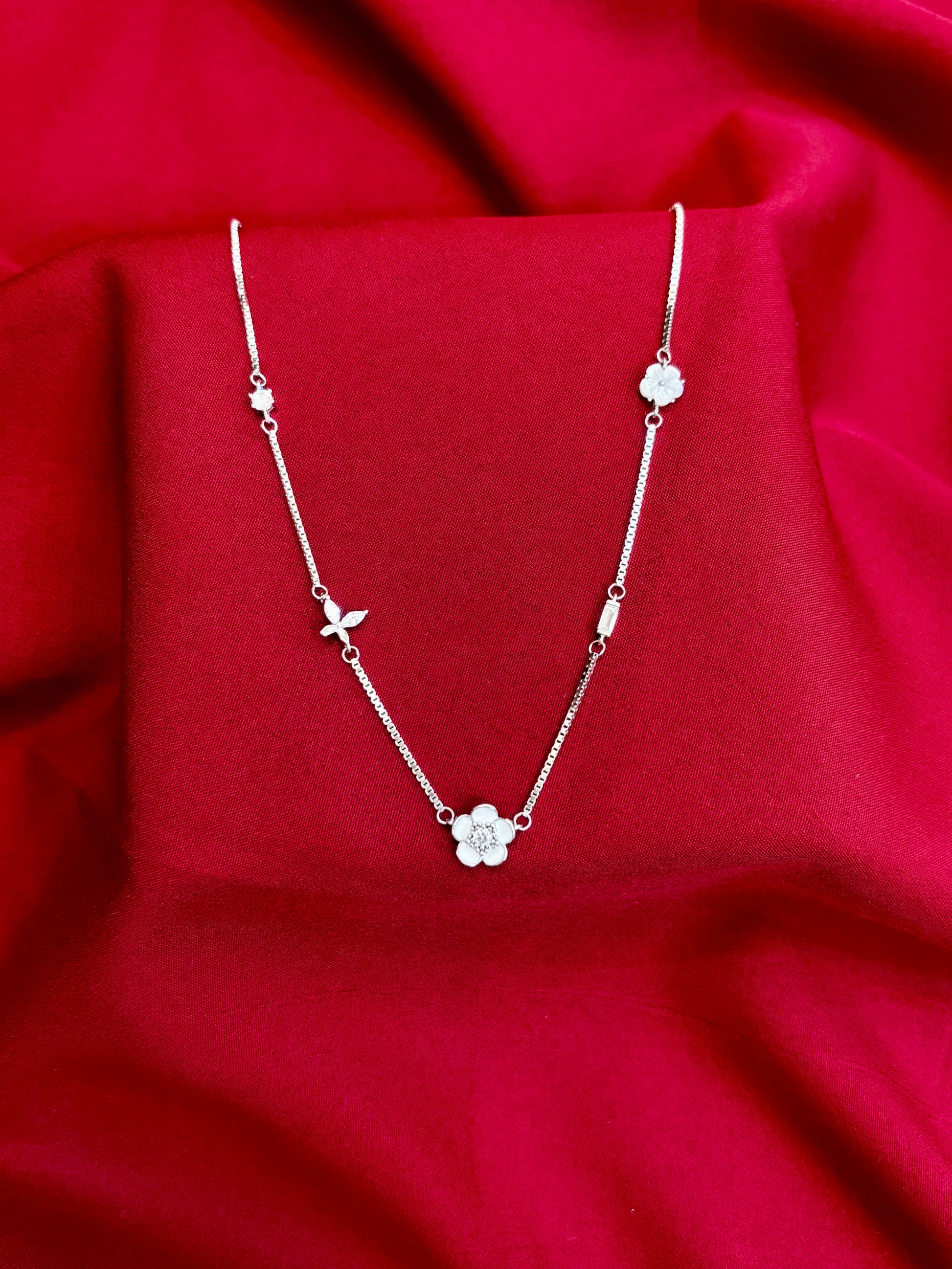 Floral Butterfly Silver Pendant - Eraya Jewellery