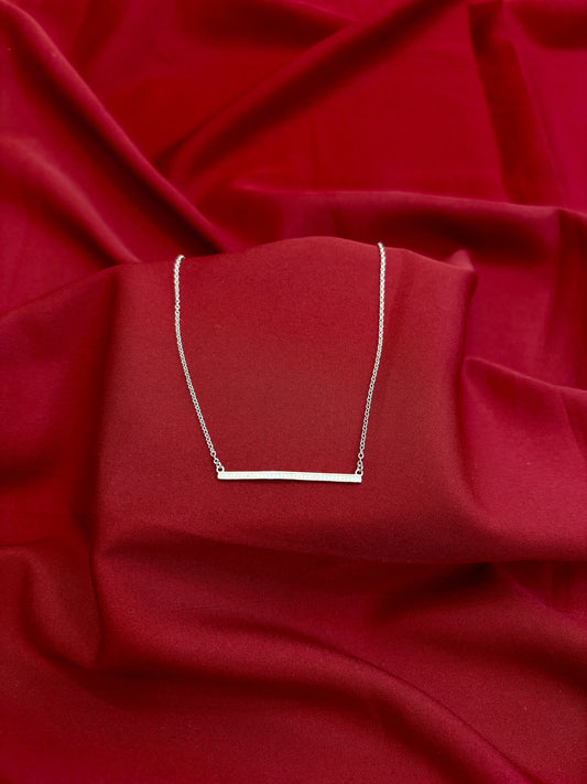 Crystal Bar Silver Pendant - Eraya Jewellery
