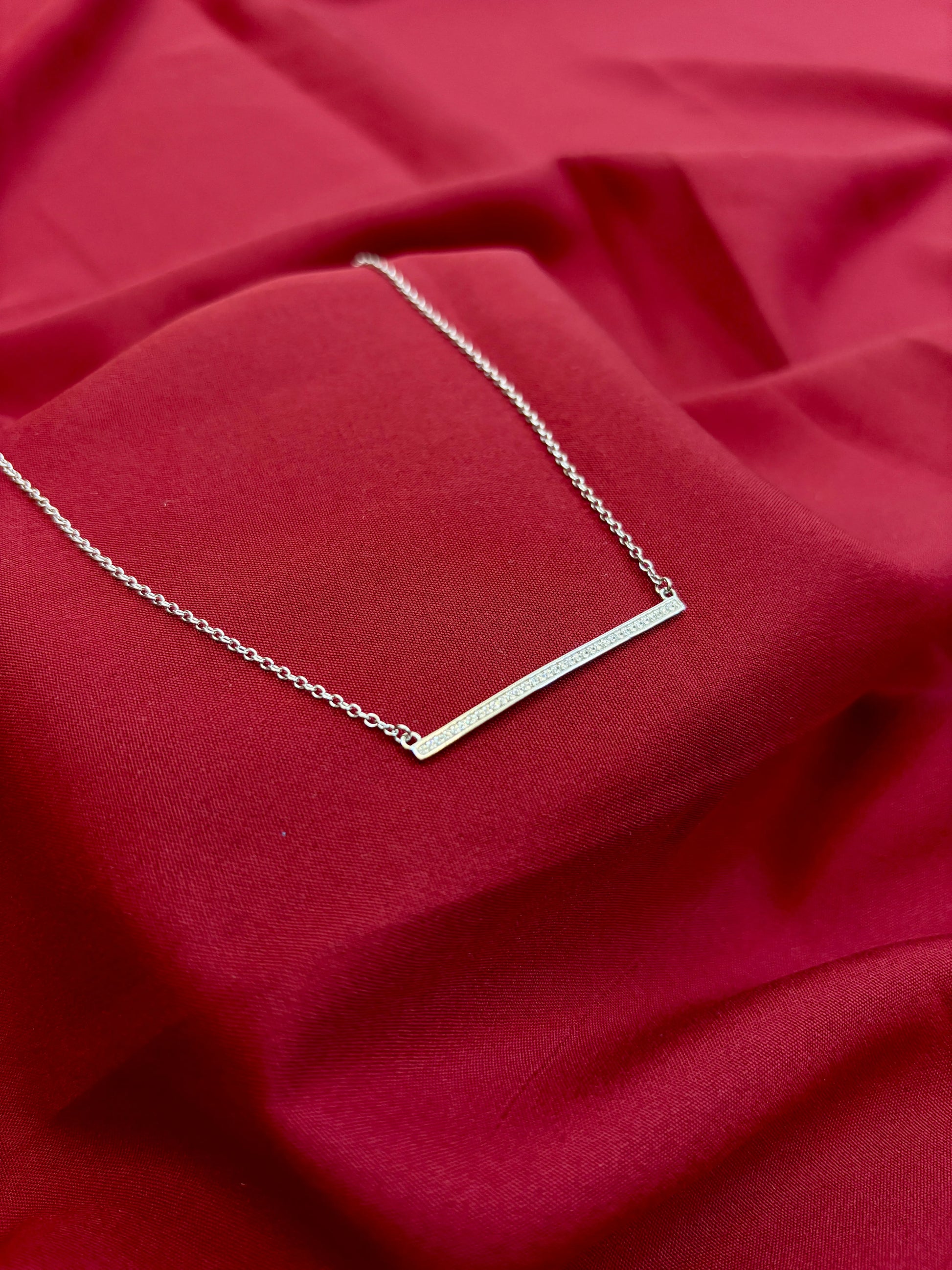 Crystal Bar Silver Pendant - Eraya Jewellery