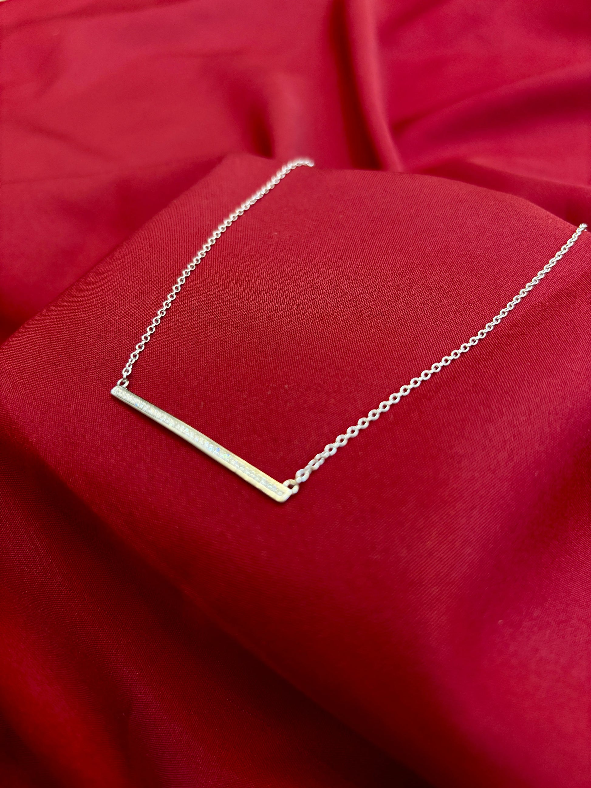 Crystal Bar Silver Pendant - Eraya Jewellery