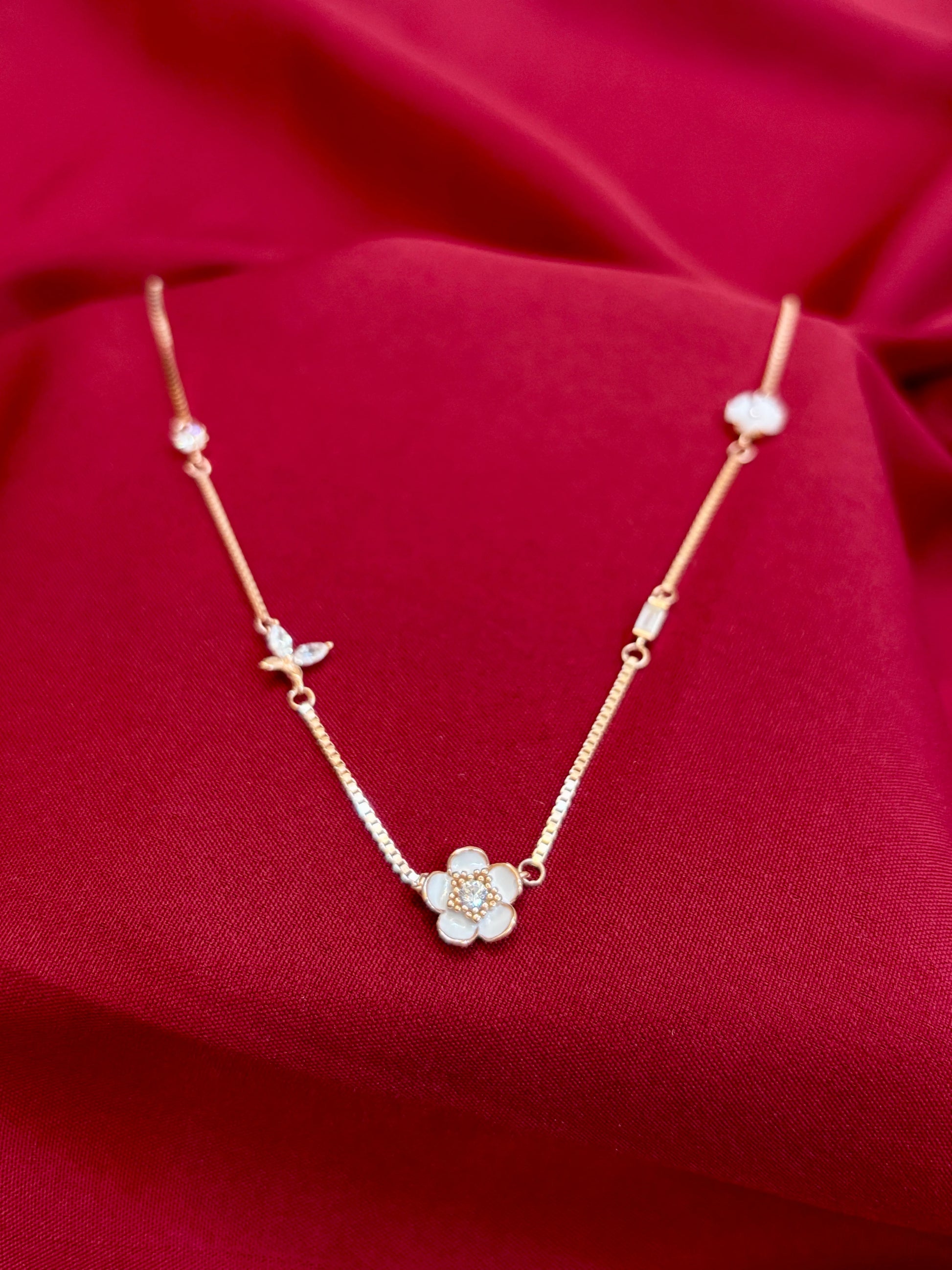 Floral Butterfly Rose-Gold Pendant - Eraya Jewellery