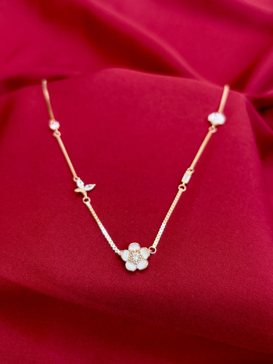 Floral Butterfly Rose-Gold Pendant - Eraya Jewellery
