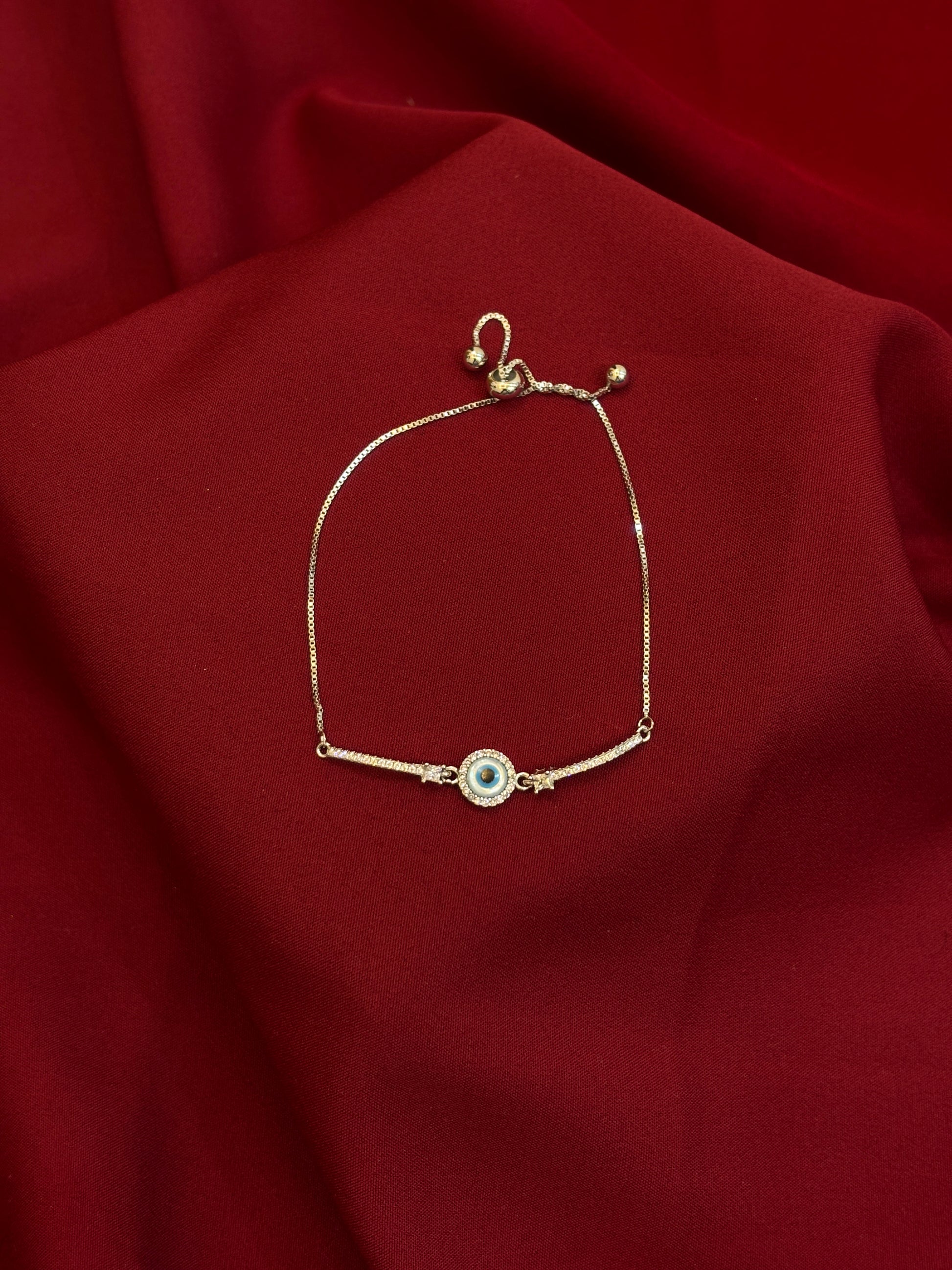 Adjustable Evil Eye Charm Silver Bracelet-925 Sterling Silver-ERAYA Jewellery