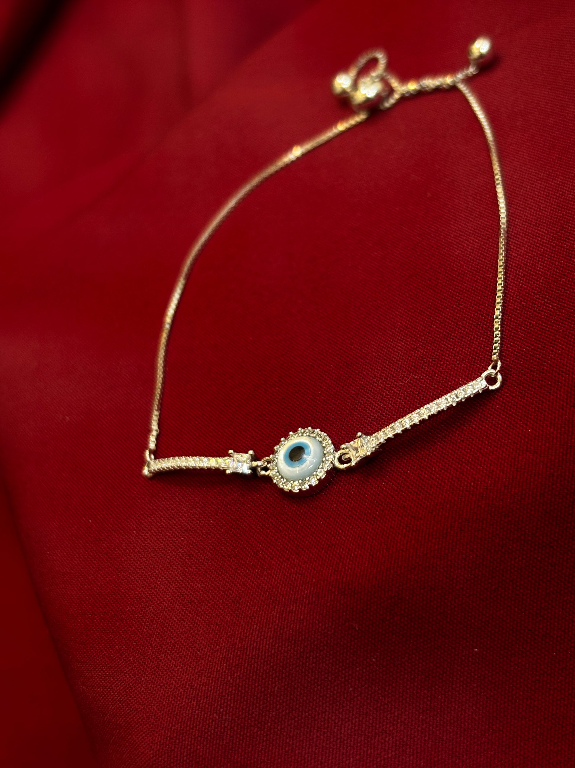 Adjustable Evil Eye Charm Silver Bracelet-925 Sterling Silver-ERAYA Jewellery