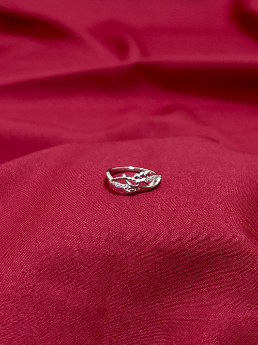Intertwined Leaf Crystal Ring - Eraya Jewellery