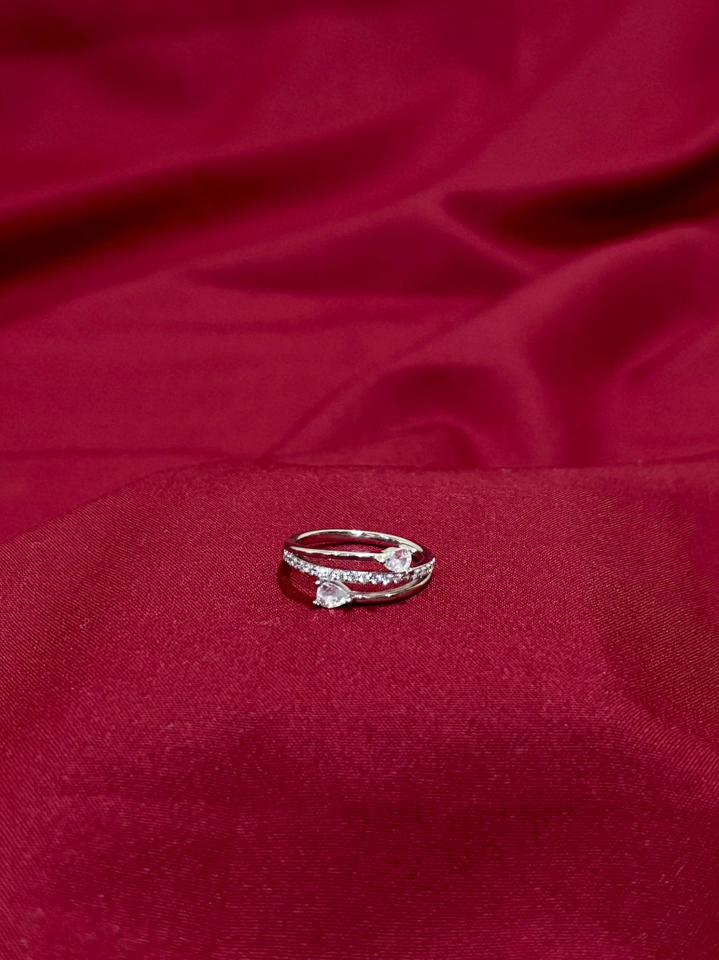 Double Stone Crystal Ring - Eraya Jewellery