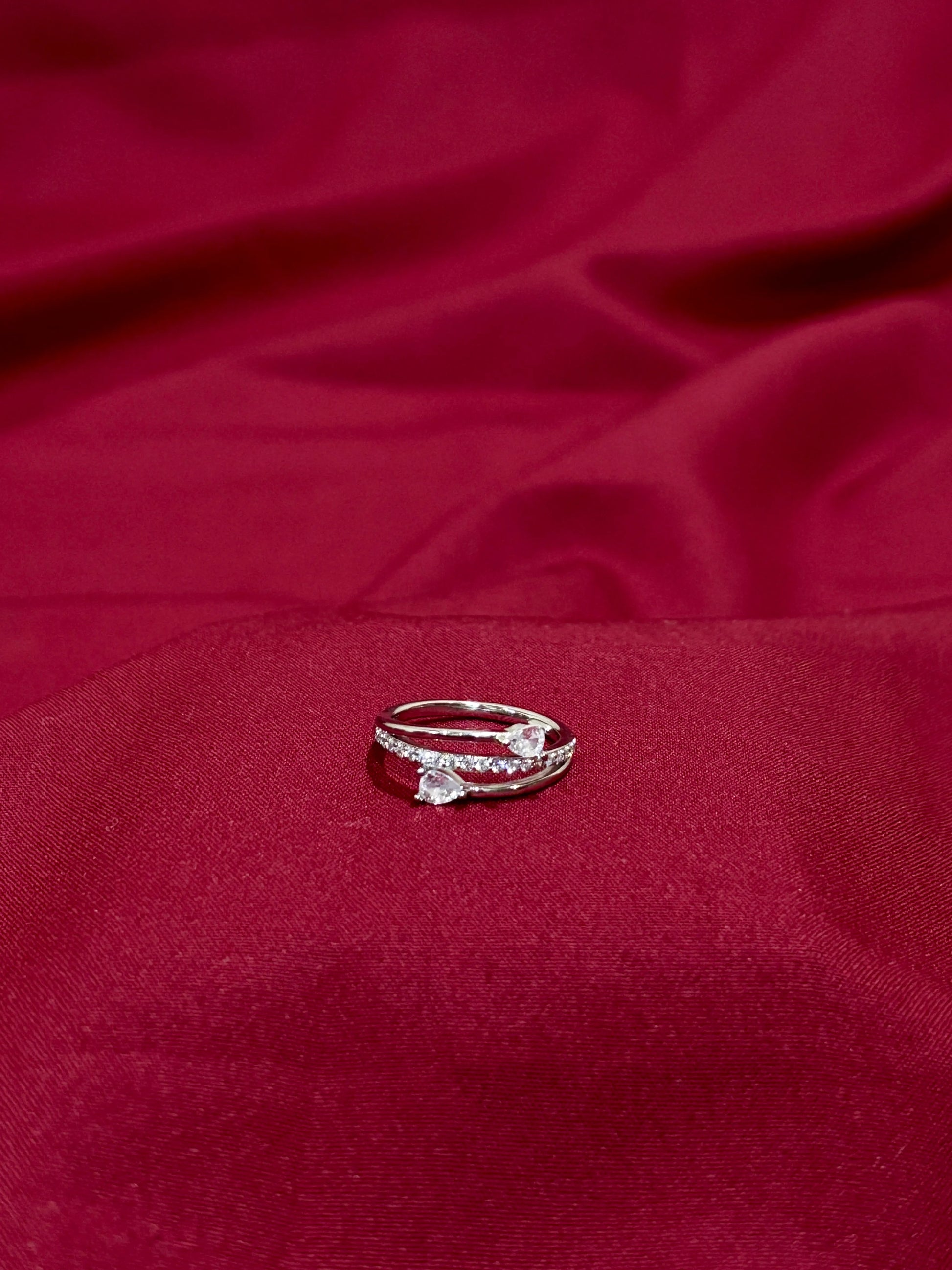 Double Stone Crystal Ring - Eraya Jewellery