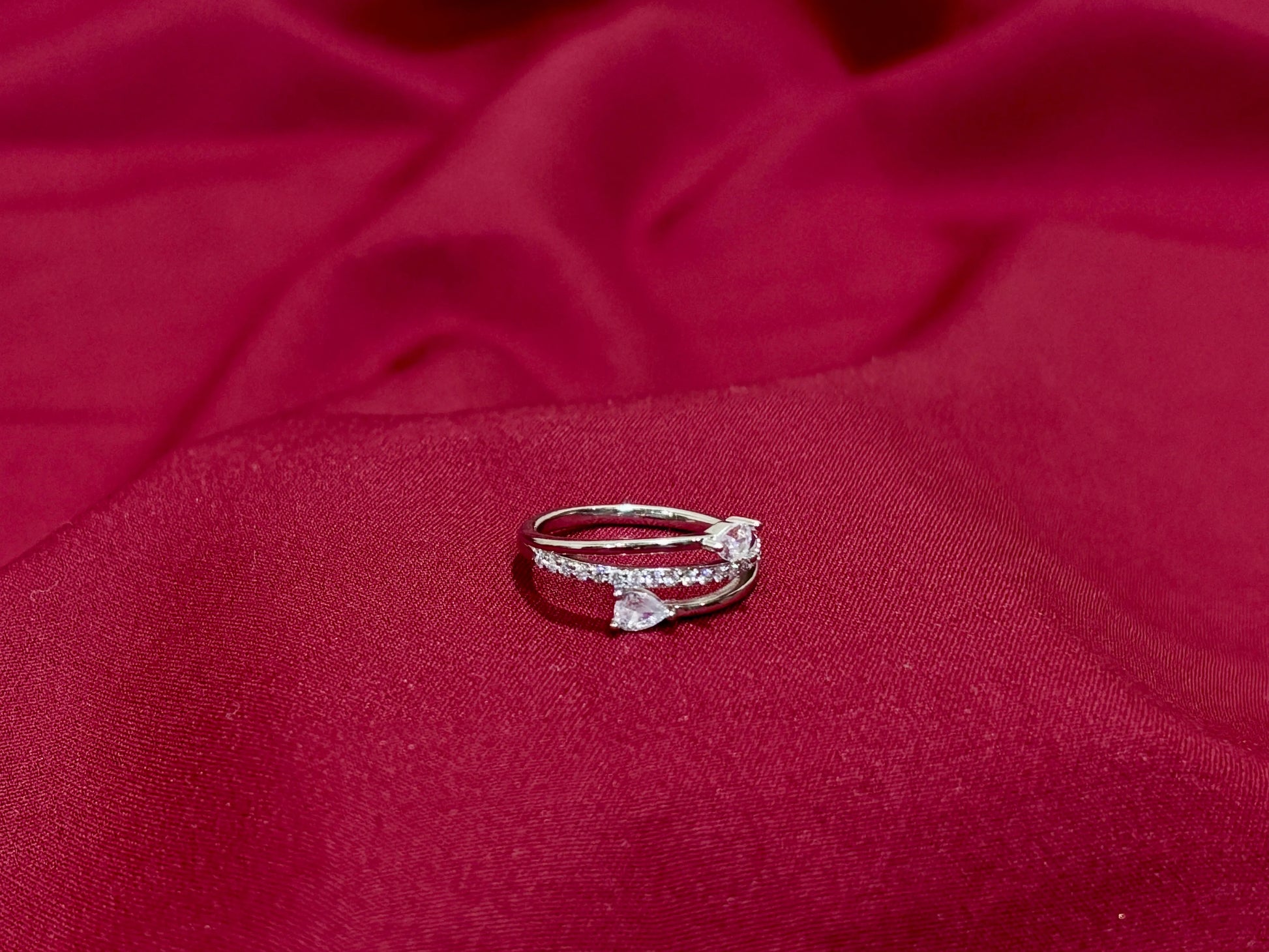Double Stone Crystal Ring - Eraya Jewellery