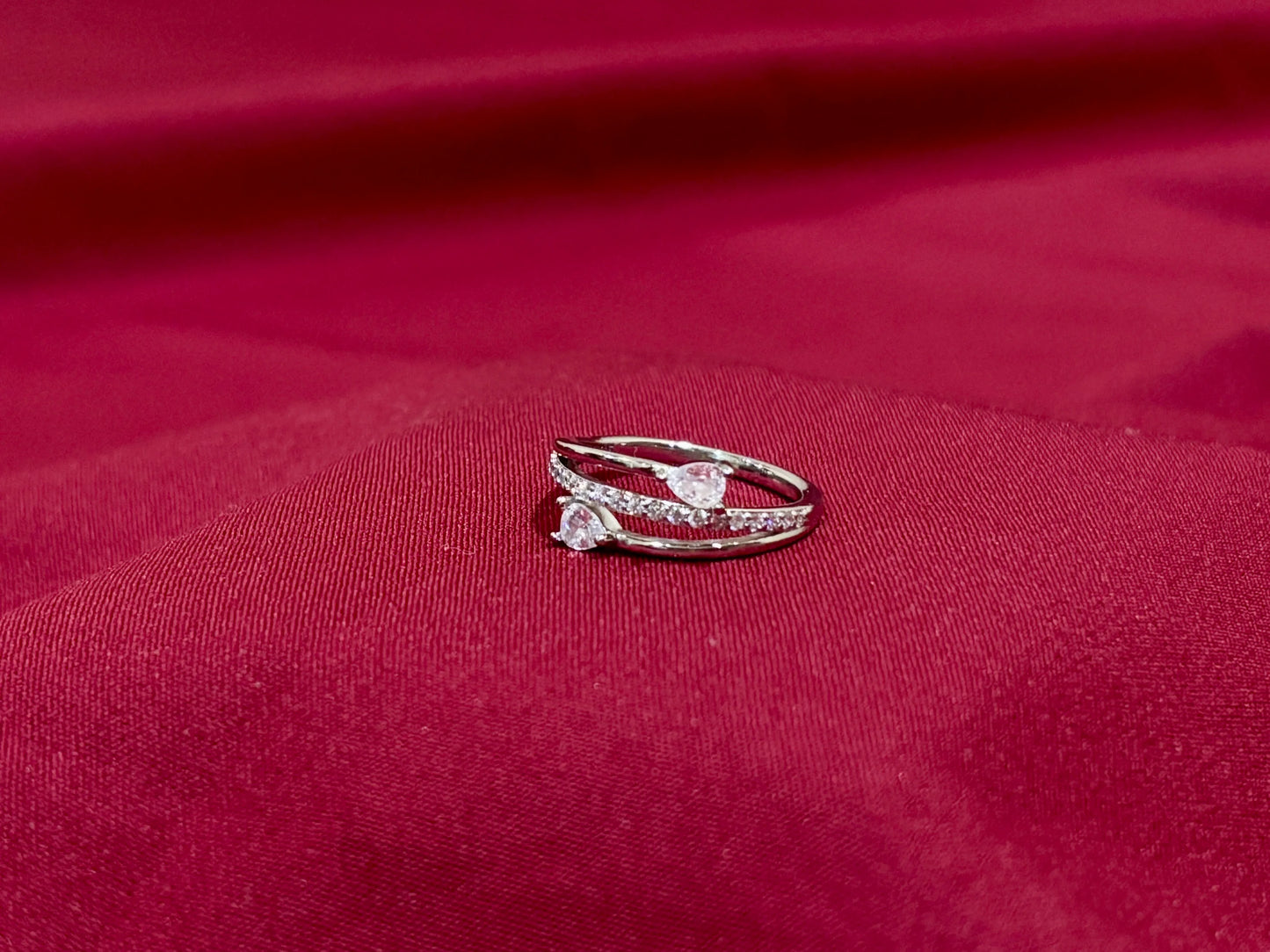 Double Stone Crystal Ring - Eraya Jewellery