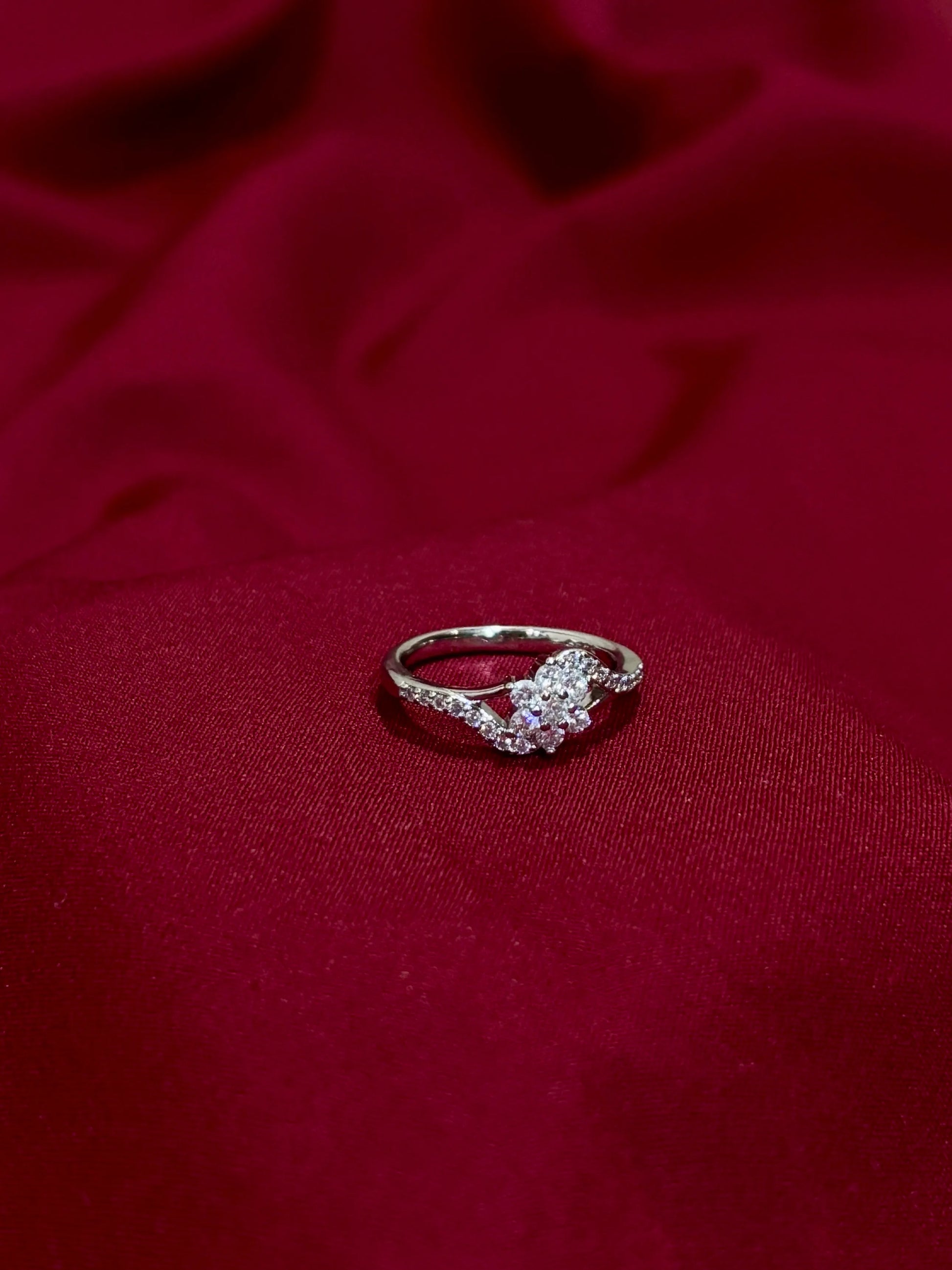 Intertwined Floral Crystal Ring - Eraya Jewellery