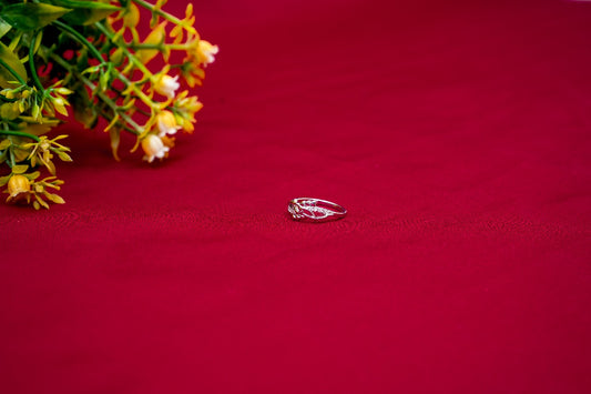 Intertwined Leaf Crystal Ring-925 Sterling Silver-ERAYA Jewellery